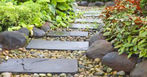 Greenstreet Gardens-Landscaping Stones 101-walkway of landscape rock in garden